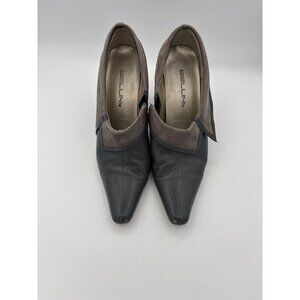 Bellini Womens 7.5 Gray Leather & Suede Pointed Toe Heels Made In China